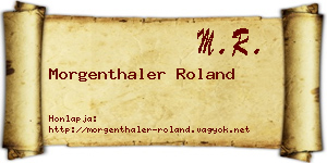 Morgenthaler Roland névjegykártya